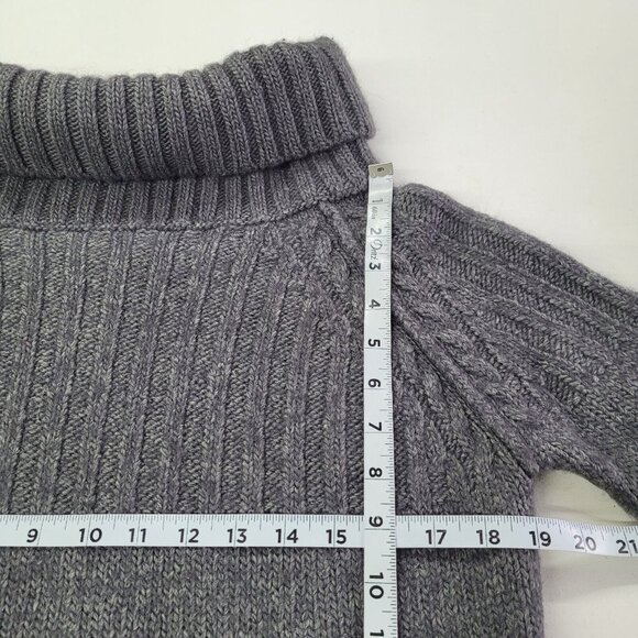Replay Sweater Womens M Grey Chunky Cowlneck Wool Blend Boxy Tunic Ski Lodge - Picture 10 of 12